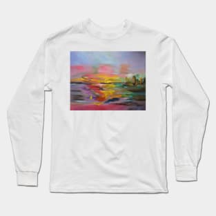 Abstract Coastal Sunset Long Sleeve T-Shirt